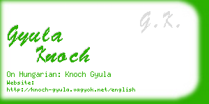 gyula knoch business card